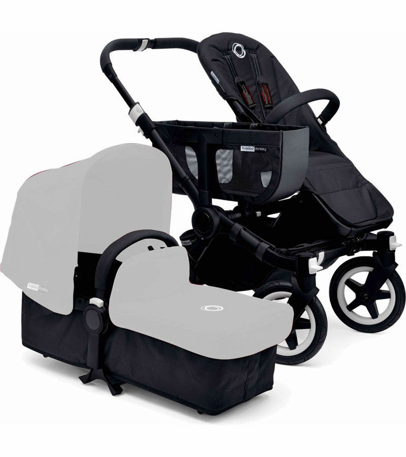 Bugaboo Cameleon 3 Plus seat and bassinet stroller Grey mélange sun canopy,  grey mélange fabrics, black chassis